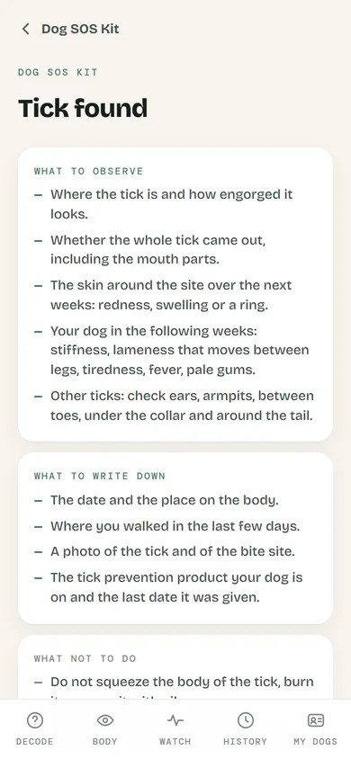 Tick found